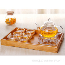 fire resistant pyrex teapot warmer set